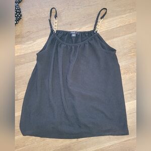 Love Black Camisole with Chain Straps